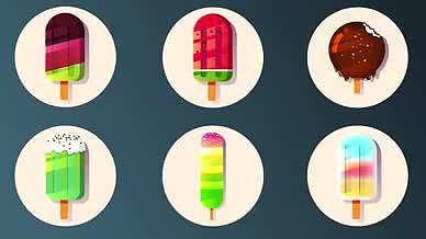 六组夏季冰淇淋MG动画视频的预览图